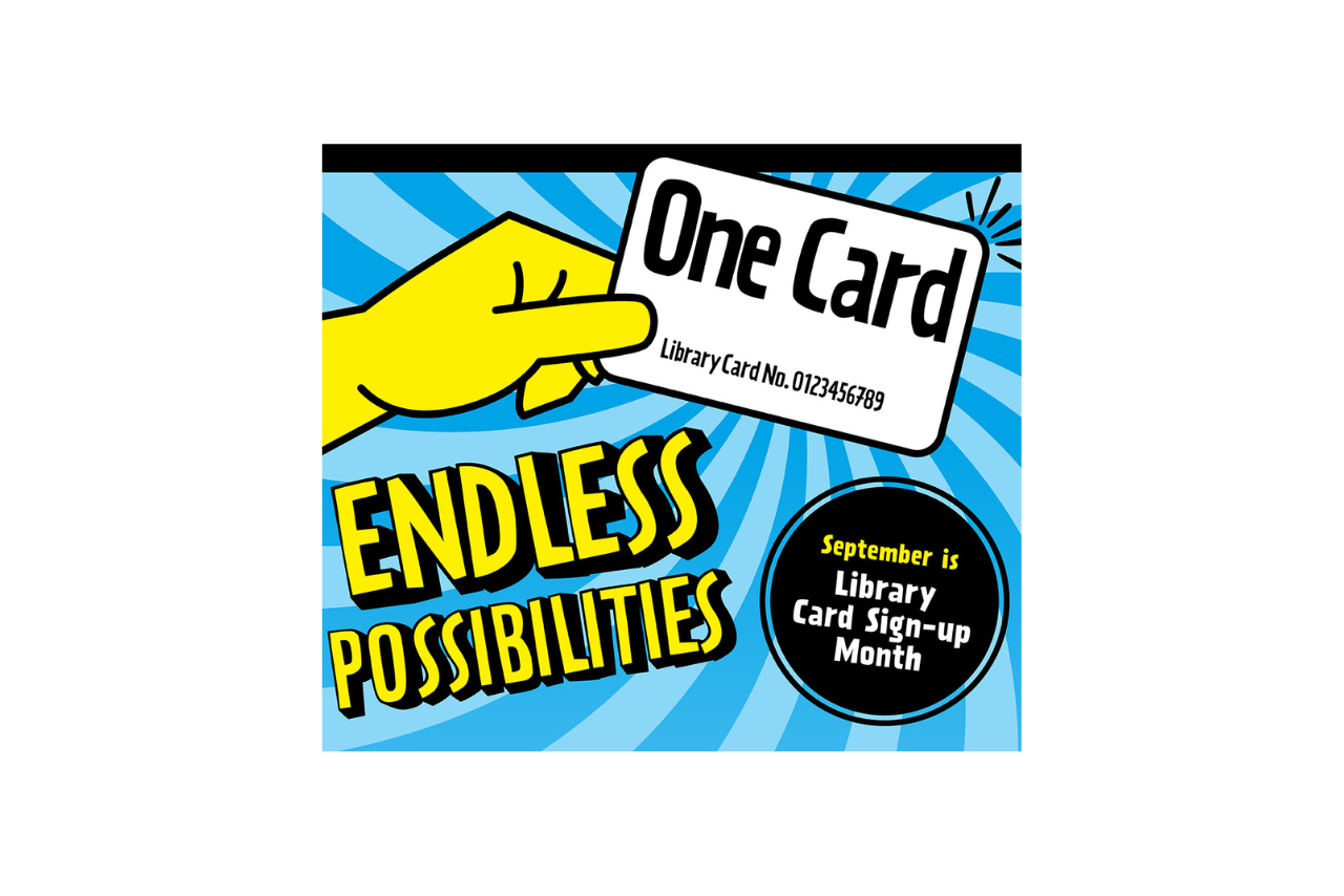 Library Card Sign-up Month Logo